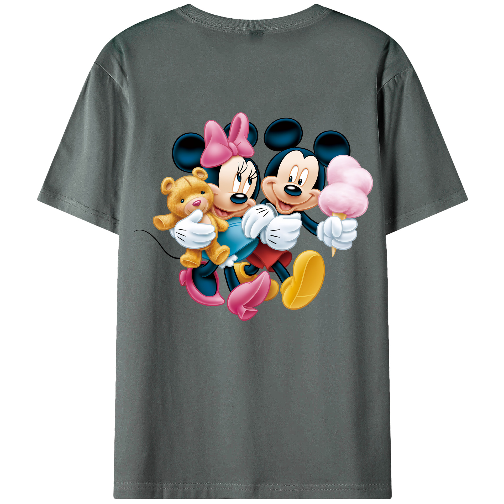 （画像用） ミッキーマウス Mickey Mouse 綿100％ メンズ半袖Tシャツ（バックプリント） 通気性